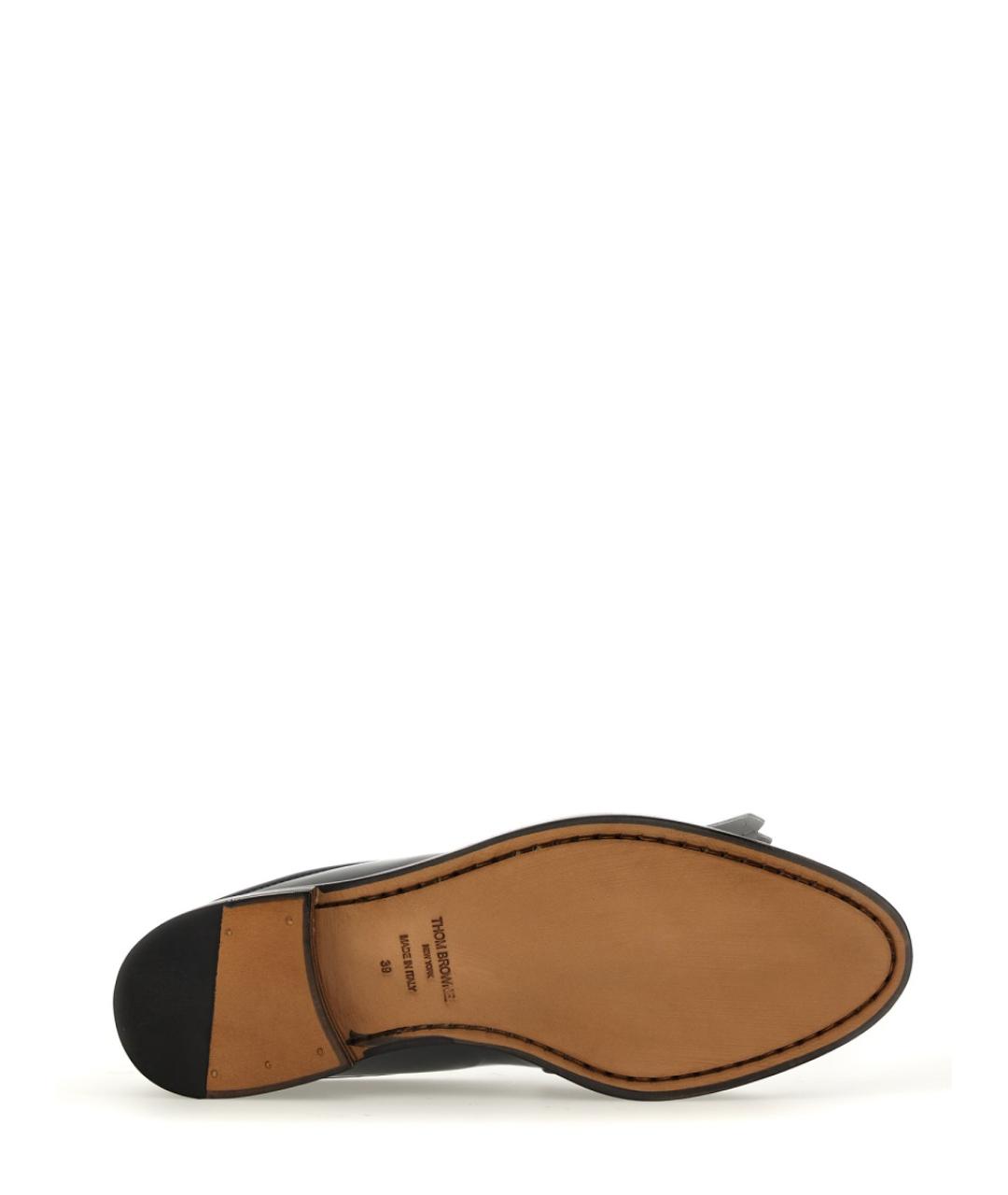 THOM BROWNE Серые кожаные лоферы, фото 3