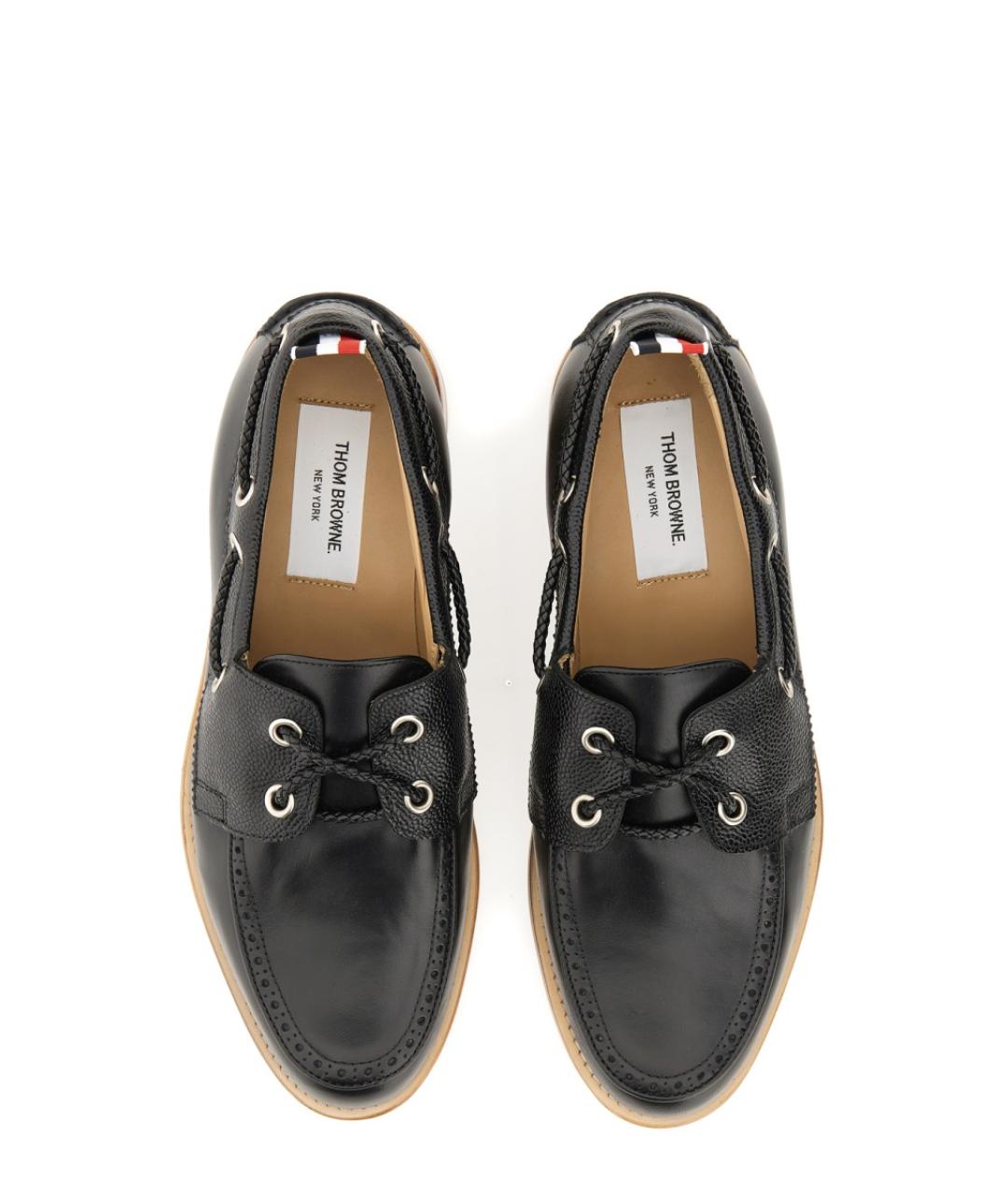 THOM BROWNE Черные кожаные лоферы, фото 2