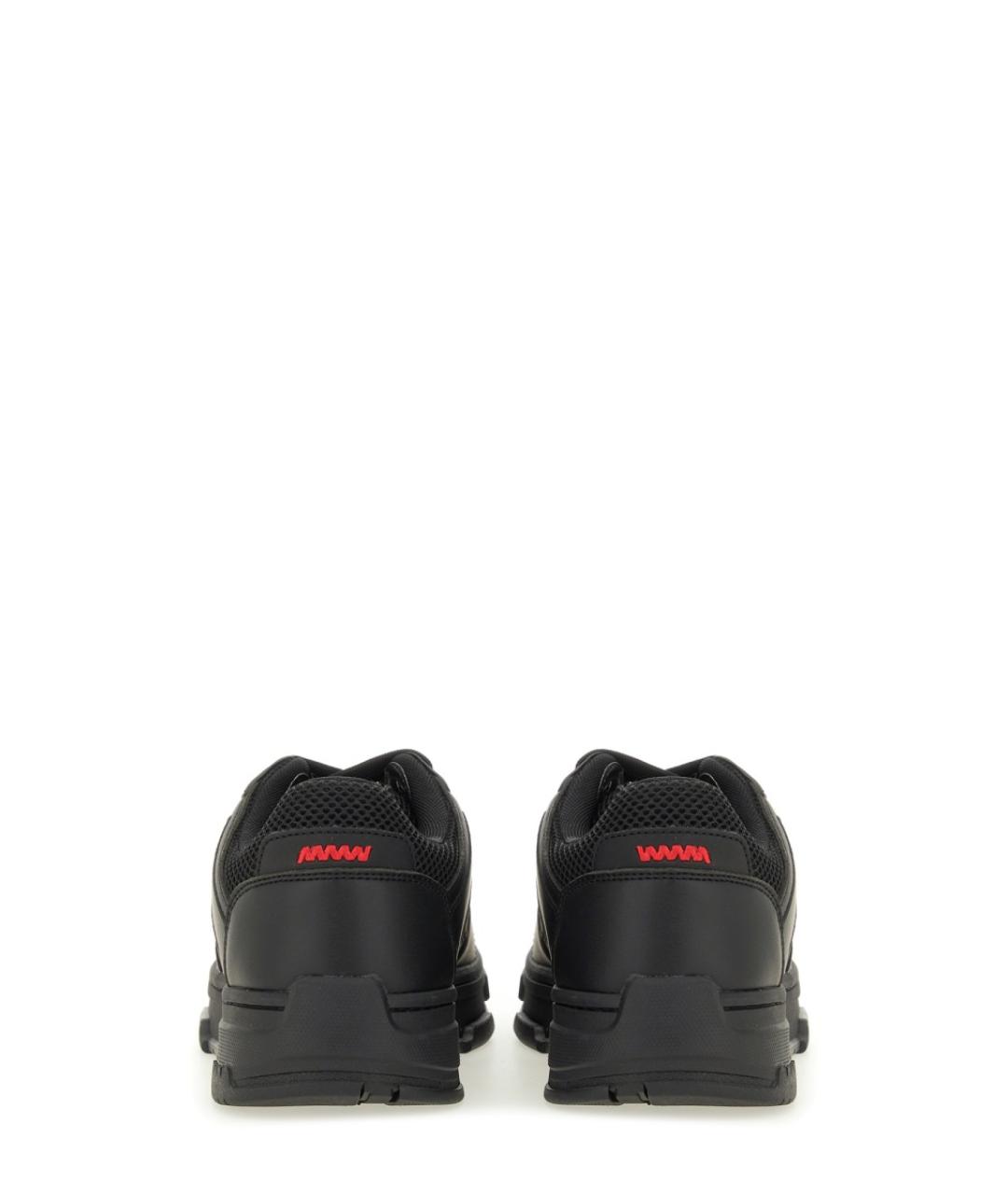 HUGO Черные синтетические низкие кроссовки / кеды, фото 3