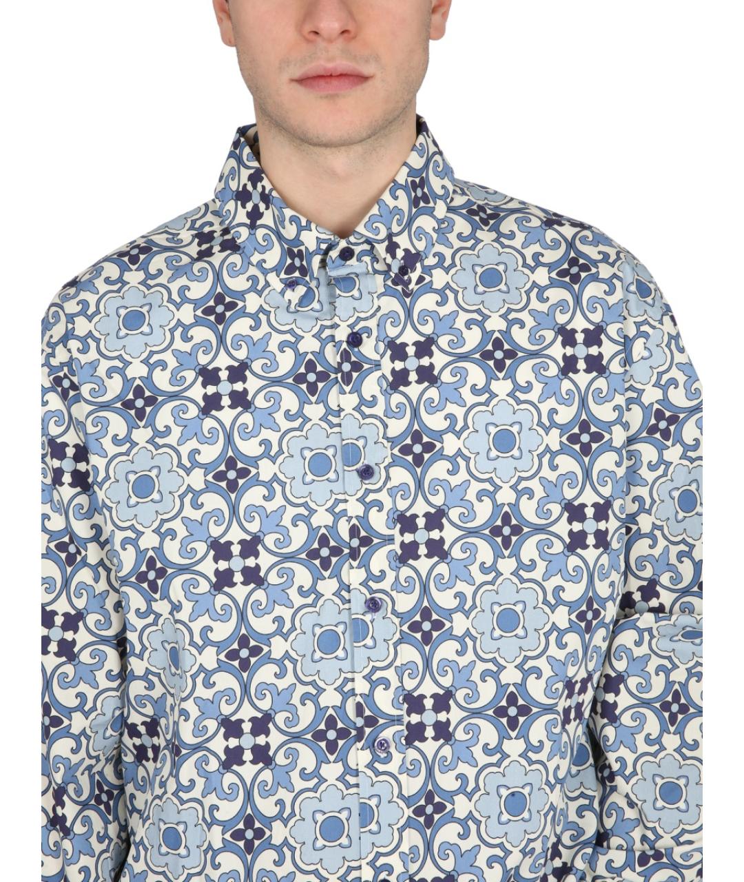 Drole de Monsieur Синяя хлопковая кэжуал рубашка, фото 4