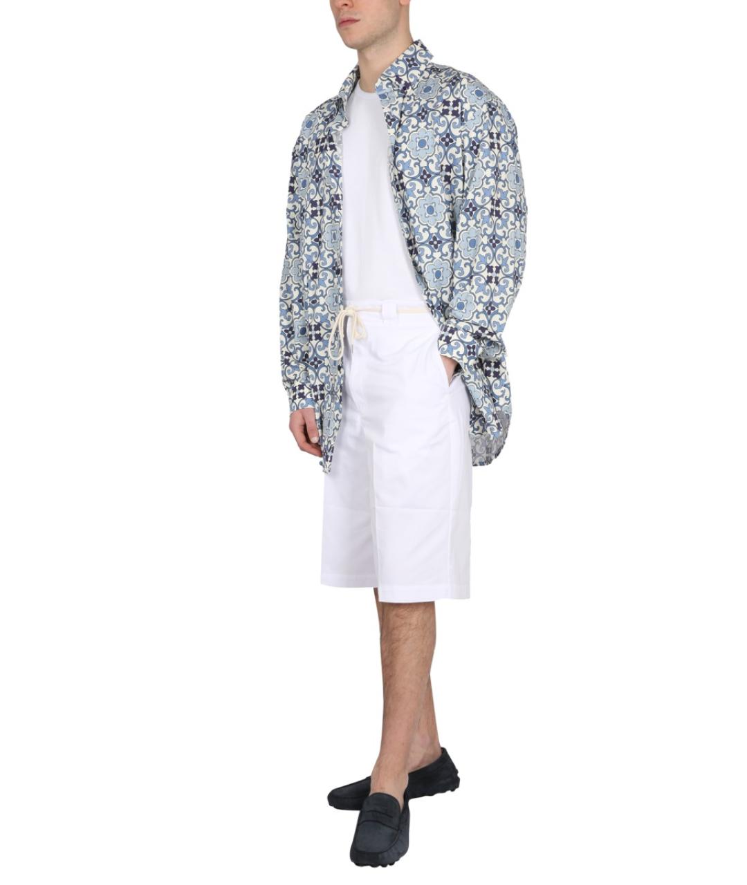 Drole de Monsieur Синяя хлопковая кэжуал рубашка, фото 2