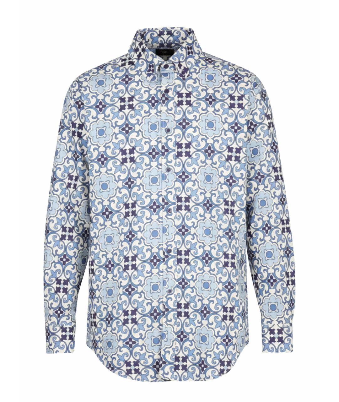 Drole de Monsieur Синяя хлопковая кэжуал рубашка, фото 1