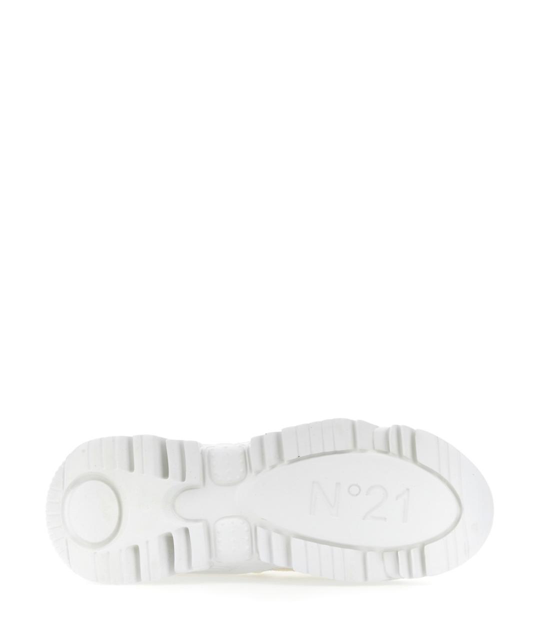 NO. 21 Белые синтетические низкие кроссовки / кеды, фото 5