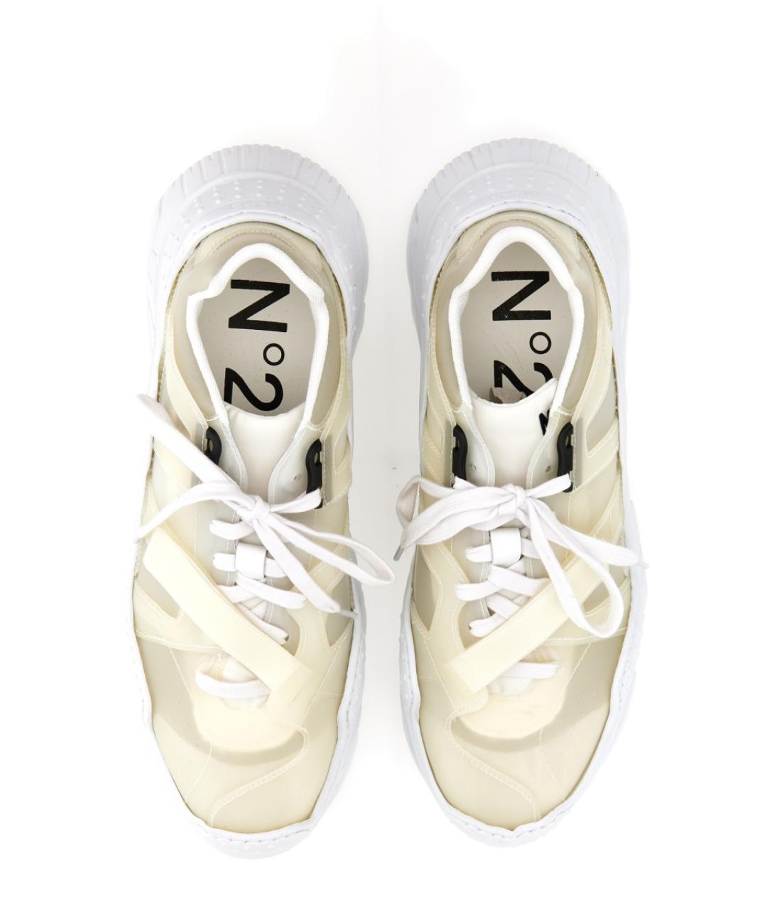 NO. 21 Белые синтетические низкие кроссовки / кеды, фото 2