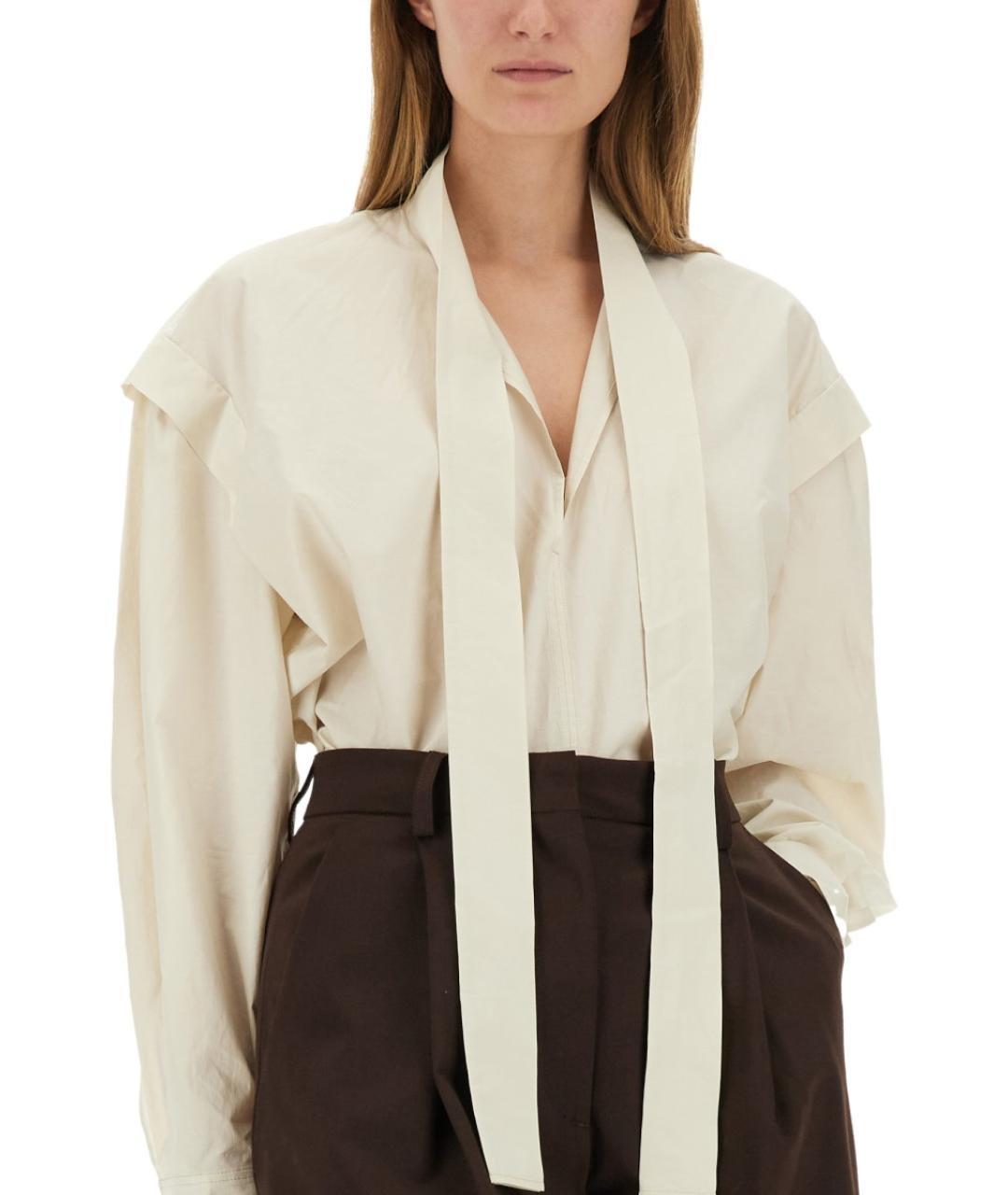 LEMAIRE Бежевая хлопковая рубашка, фото 4