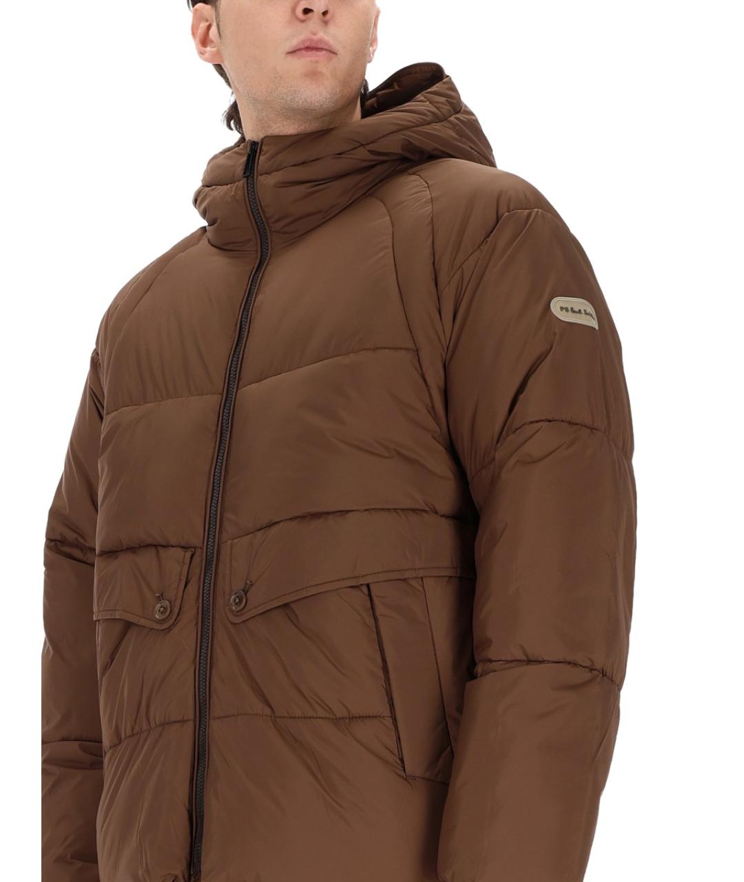 PS BY PAUL SMITH Коричневый полиэстеровый пуховик, фото 3