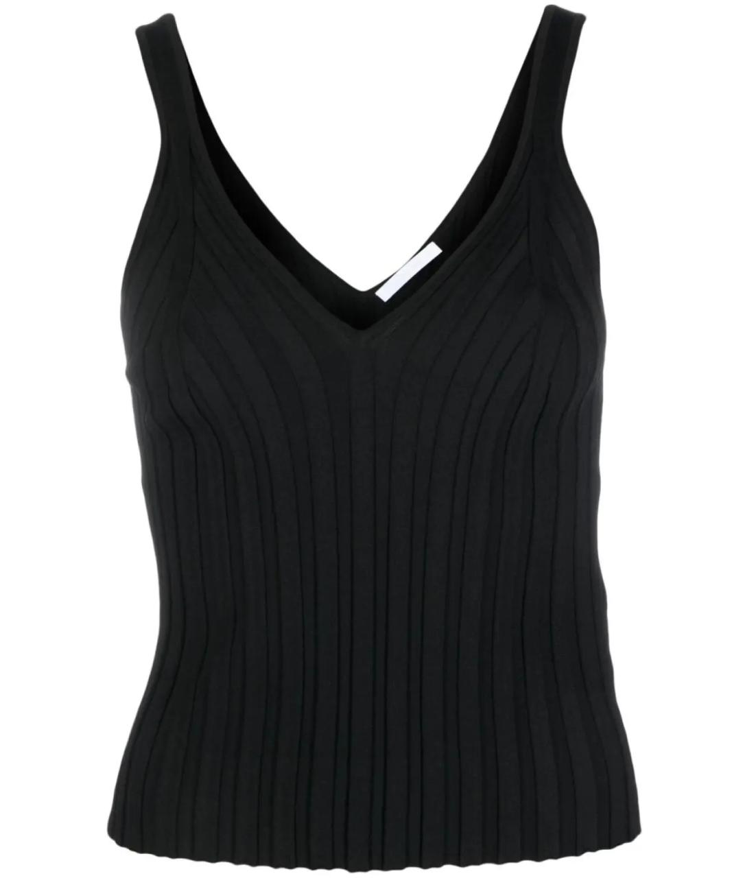 HELMUT LANG Черная вискозная майка, фото 1