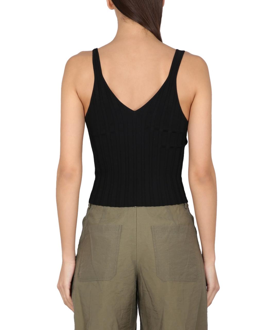 HELMUT LANG Черная вискозная майка, фото 4