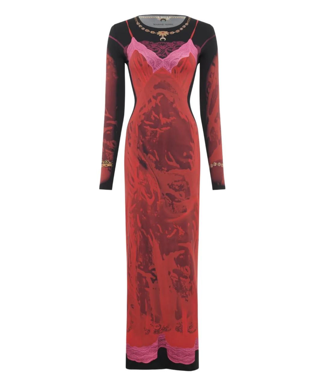 MARINE SERRE Мульти полиамидовое коктейльное платье, фото 1