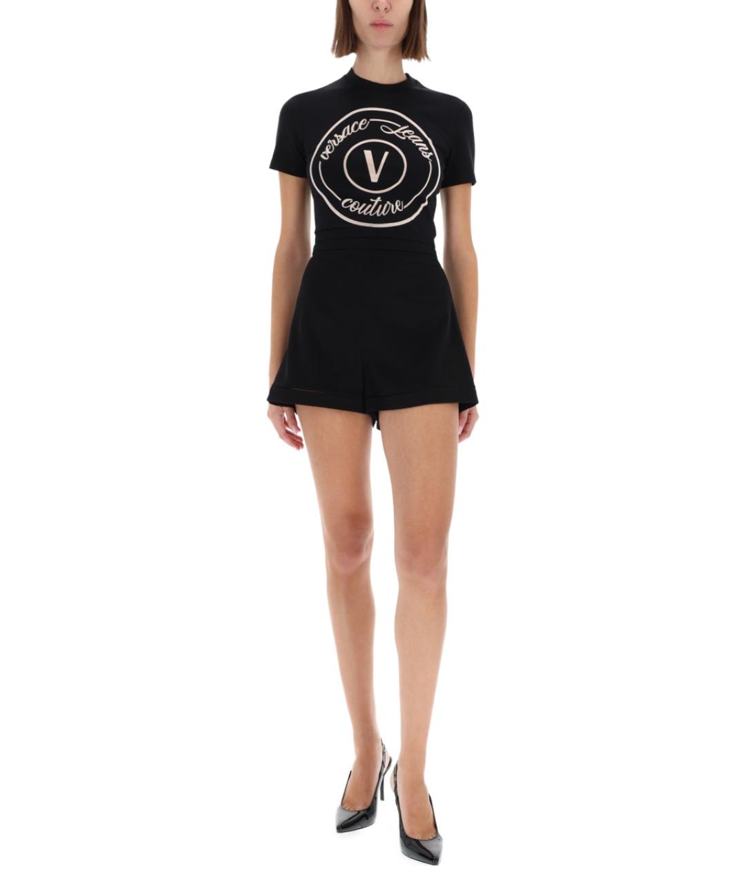 VERSACE JEANS COUTURE Черная хлопковая футболка, фото 2