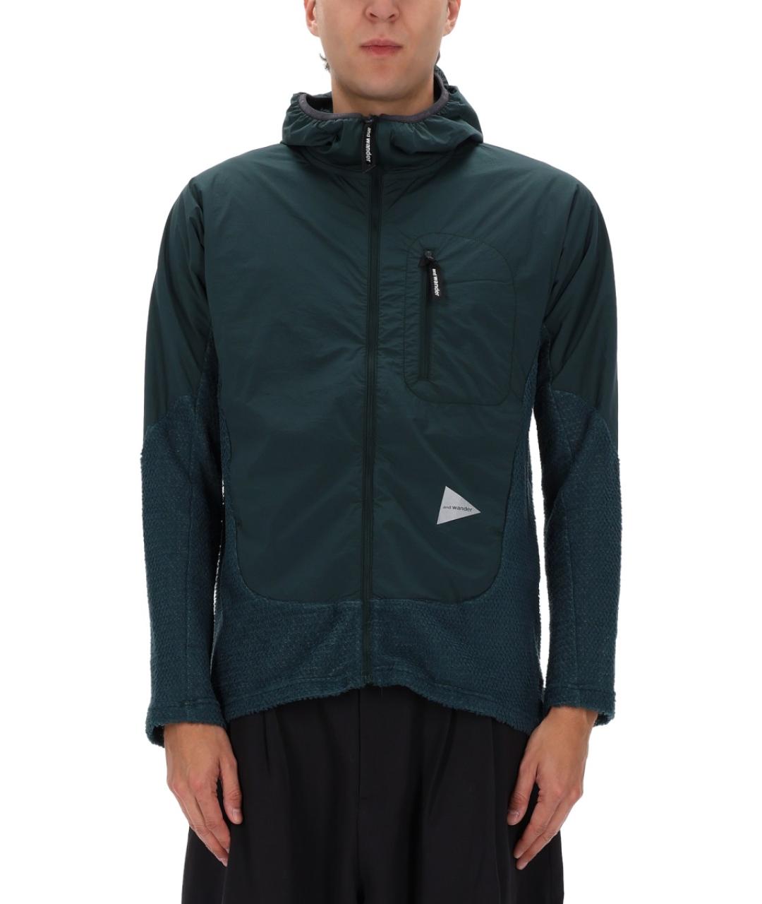 AND WANDER Зеленая полиэстеровая куртка, фото 4