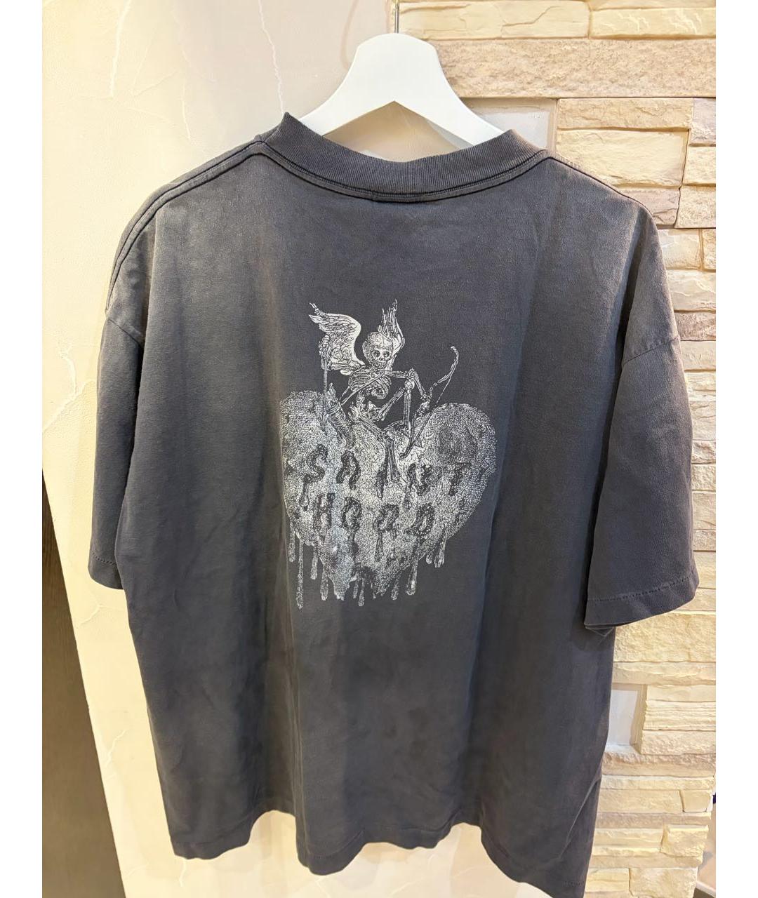 Saint Michael Черная хлопковая футболка, фото 2