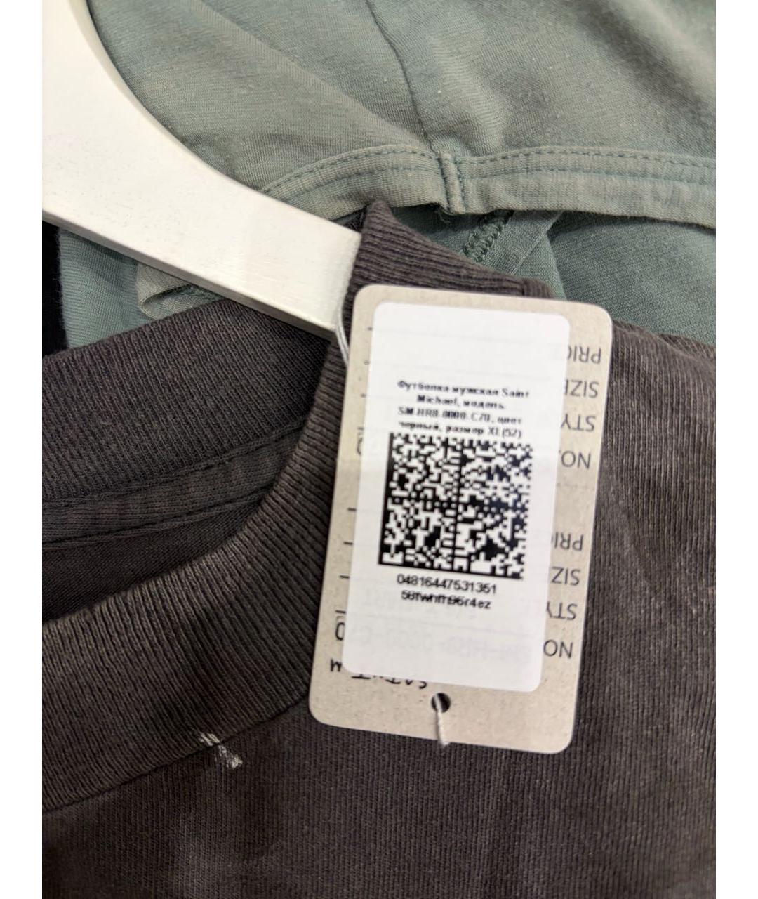 Saint Michael Черная хлопковая футболка, фото 3