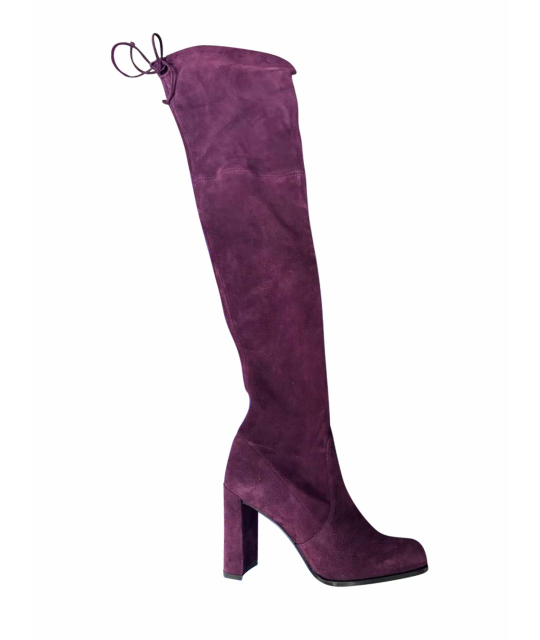 STUART WEITZMAN Бордовые замшевые ботфорты, фото 1