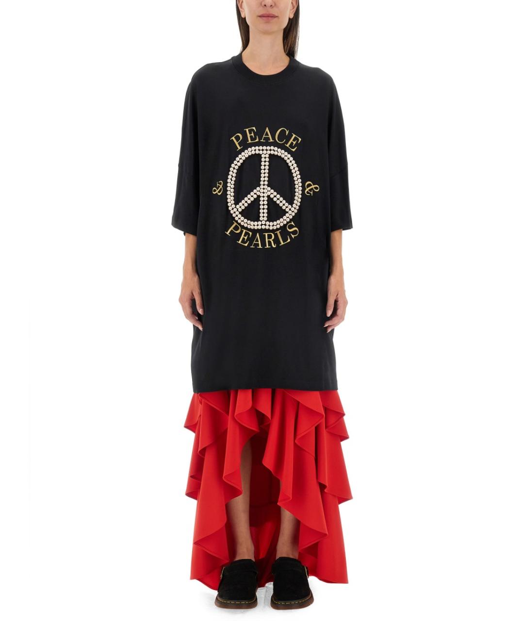 MOSCHINO Черное хлопковое повседневное платье, фото 2