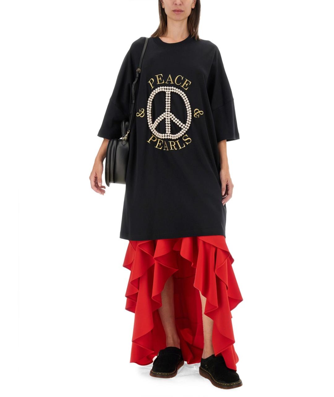 MOSCHINO Черное хлопковое повседневное платье, фото 3