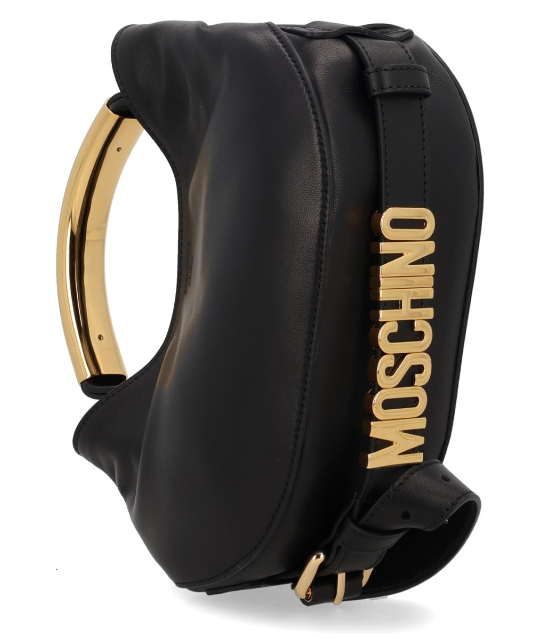 MOSCHINO Черная кожаная сумка через плечо, фото 3