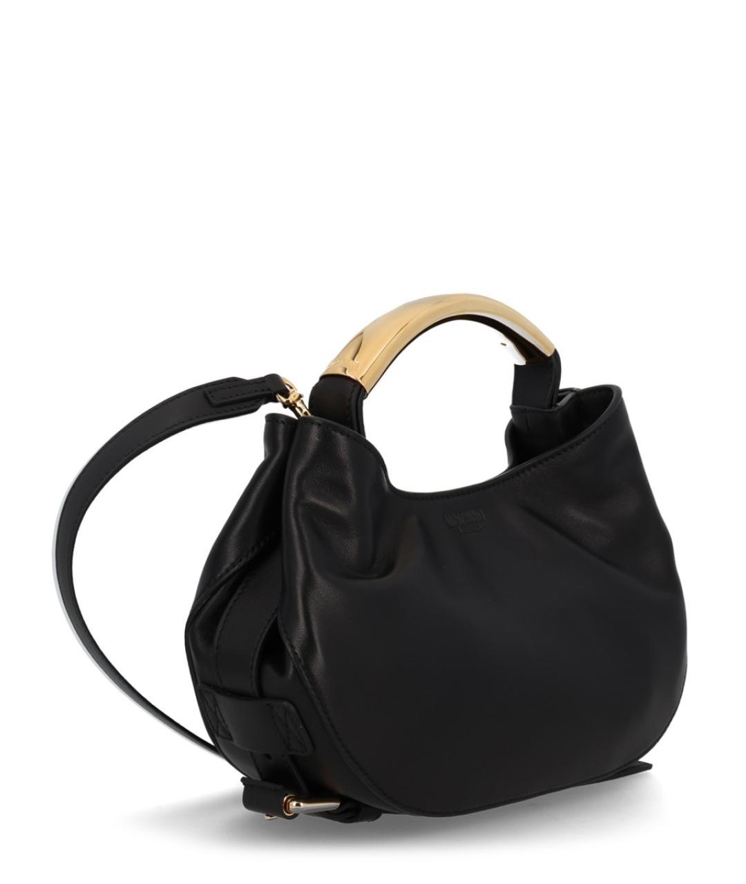 MOSCHINO Черная кожаная сумка через плечо, фото 2