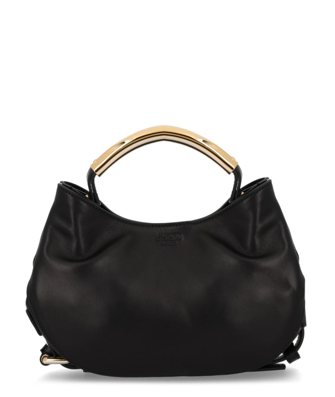 MOSCHINO Черная кожаная сумка через плечо, фото 1