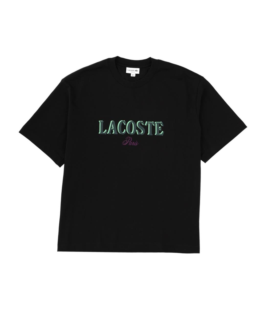 LACOSTE Черная хлопковая футболка, фото 1