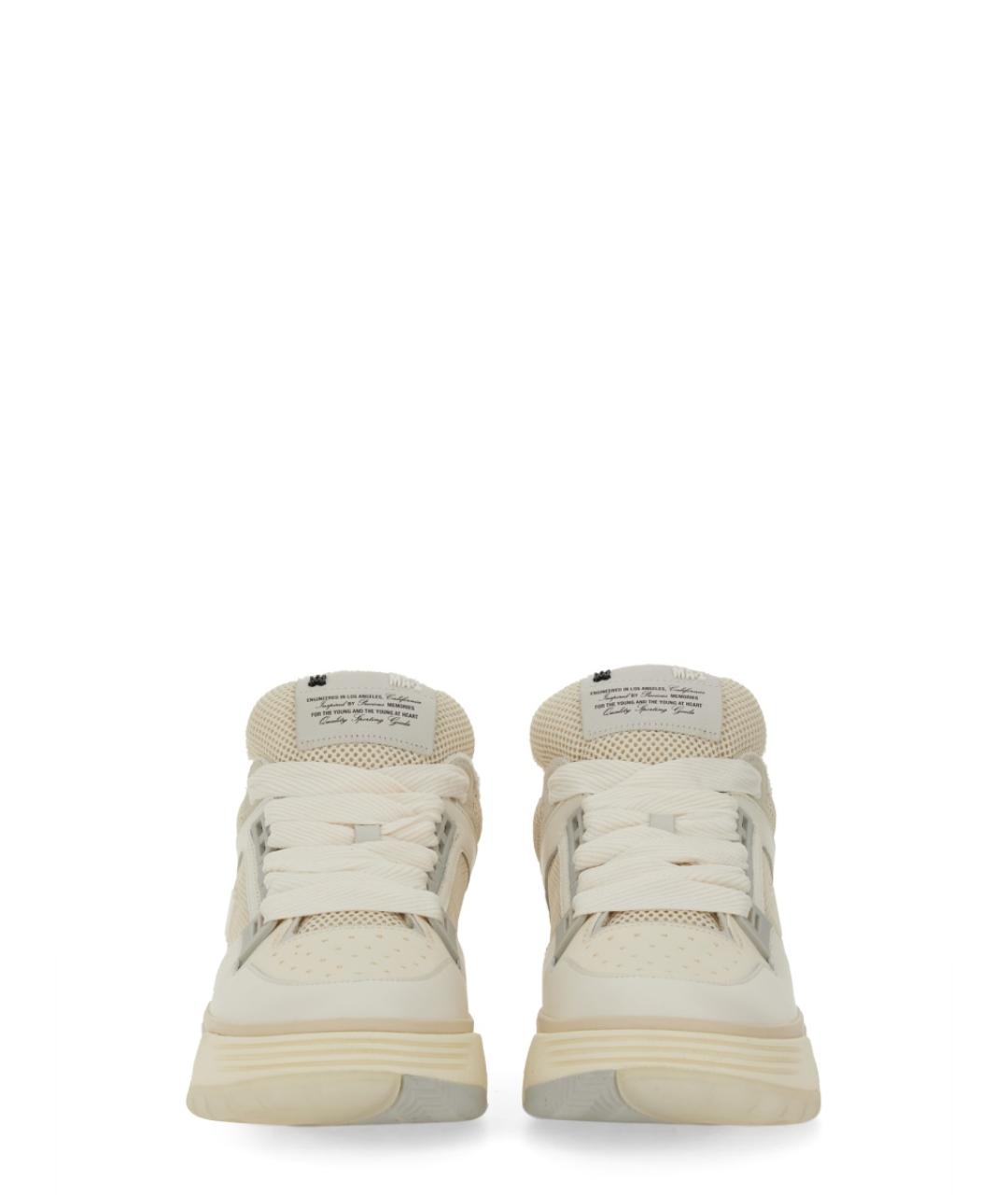 AMIRI Белые кожаные низкие кроссовки / кеды, фото 5