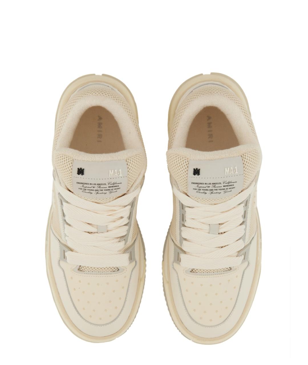 AMIRI Белые кожаные низкие кроссовки / кеды, фото 4