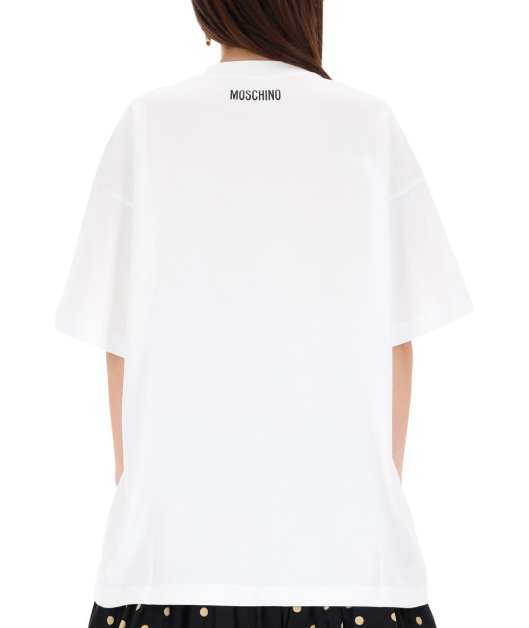MOSCHINO Белая хлопковая футболка, фото 3