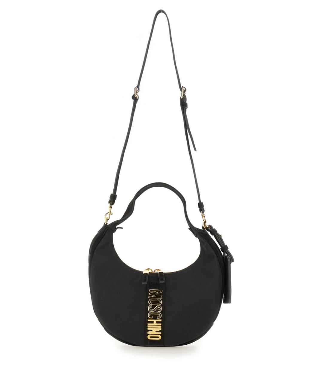 MOSCHINO Черная синтетическая сумка через плечо, фото 2