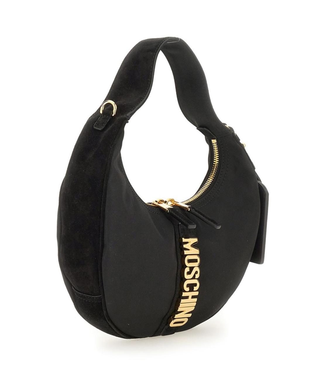 MOSCHINO Черная синтетическая сумка через плечо, фото 3