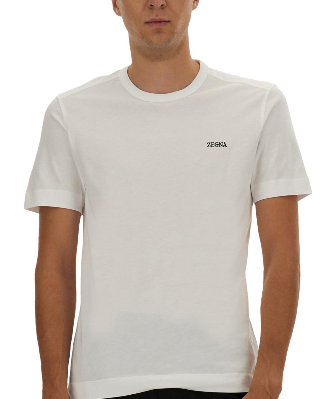 ZEGNA Белая хлопковая футболка, фото 5