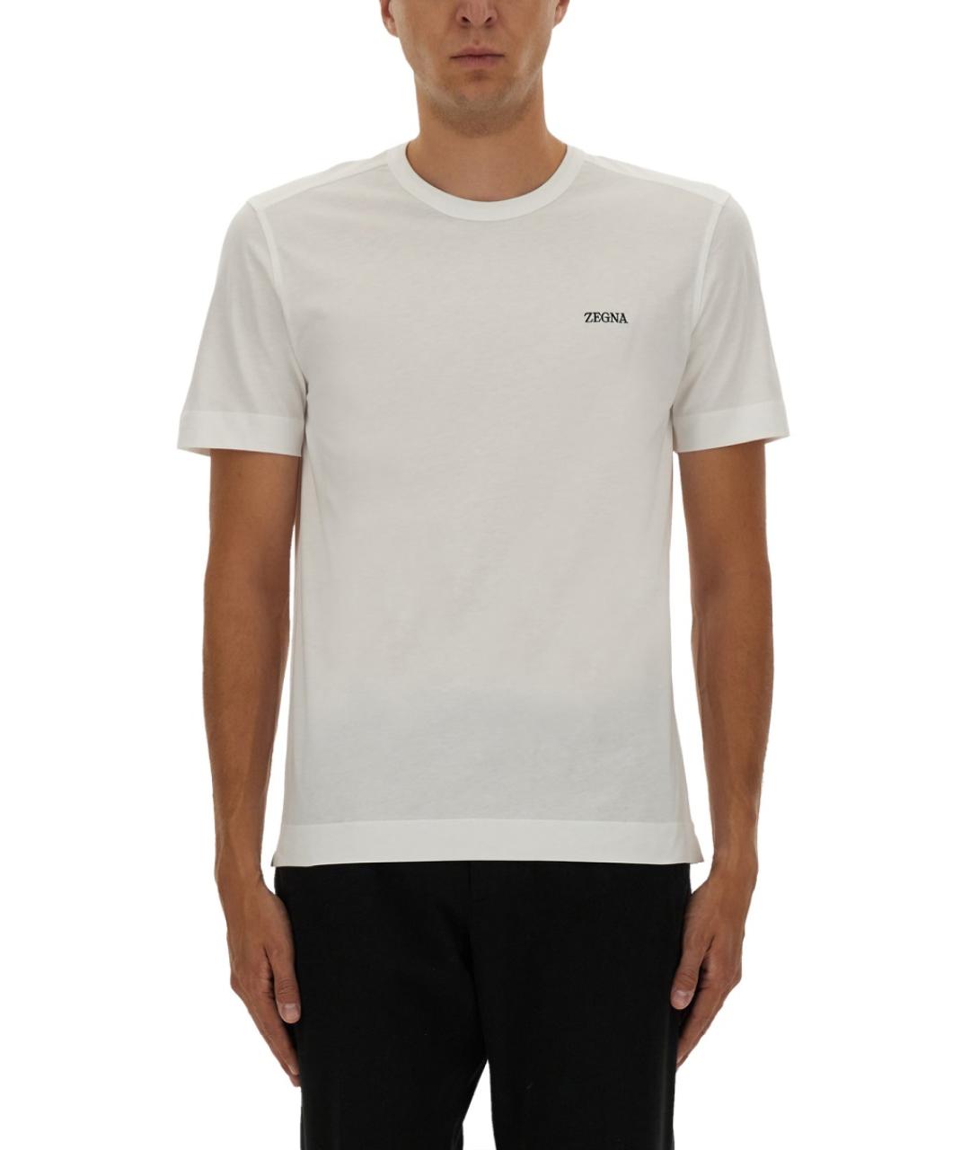 ZEGNA Белая хлопковая футболка, фото 2