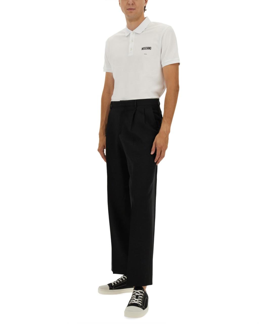 MOSCHINO Белое хлопковое поло с коротким рукавом, фото 2