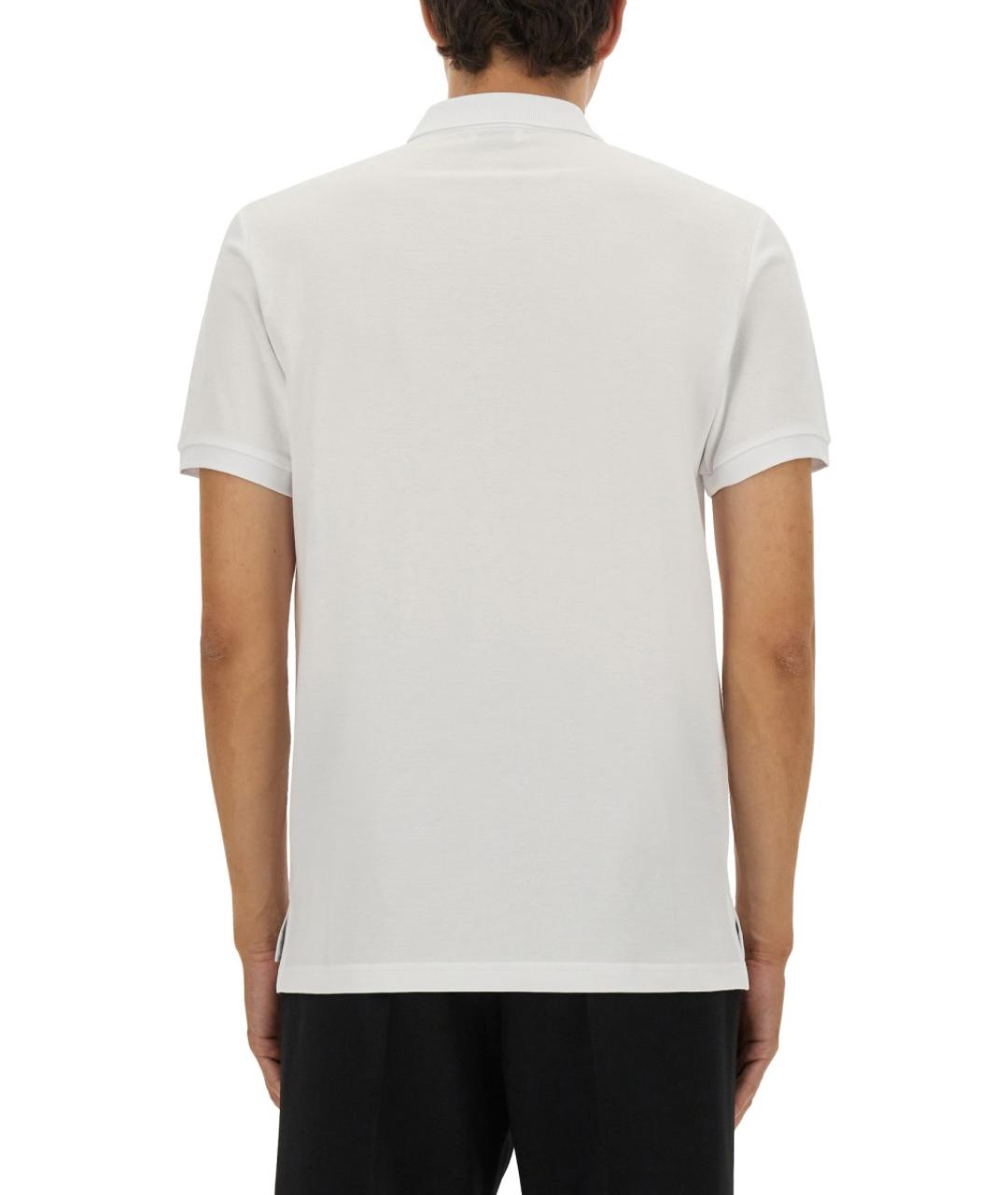 MOSCHINO Белое хлопковое поло с коротким рукавом, фото 3