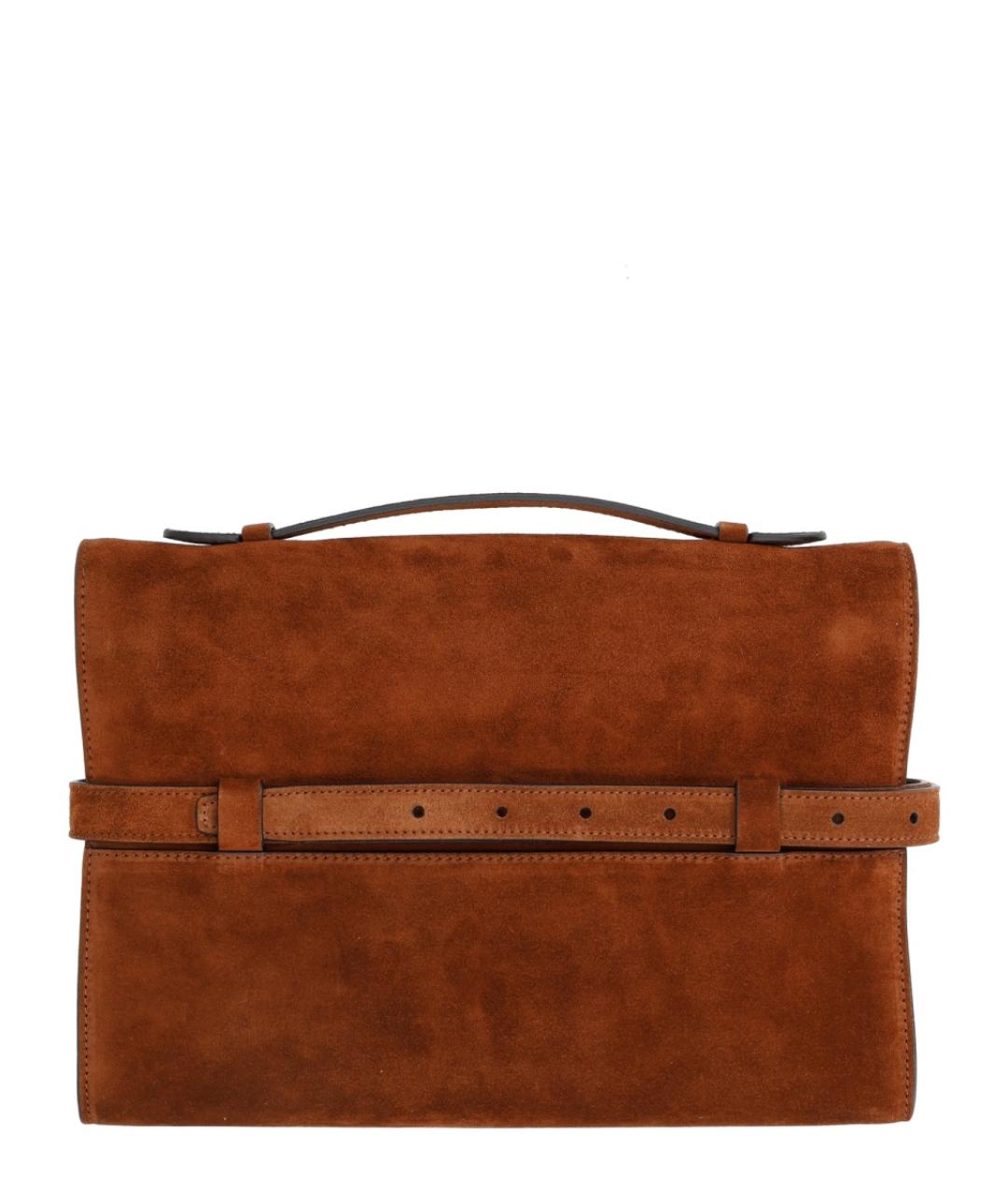 MOSCHINO Коричневый кожаный портфель, фото 4