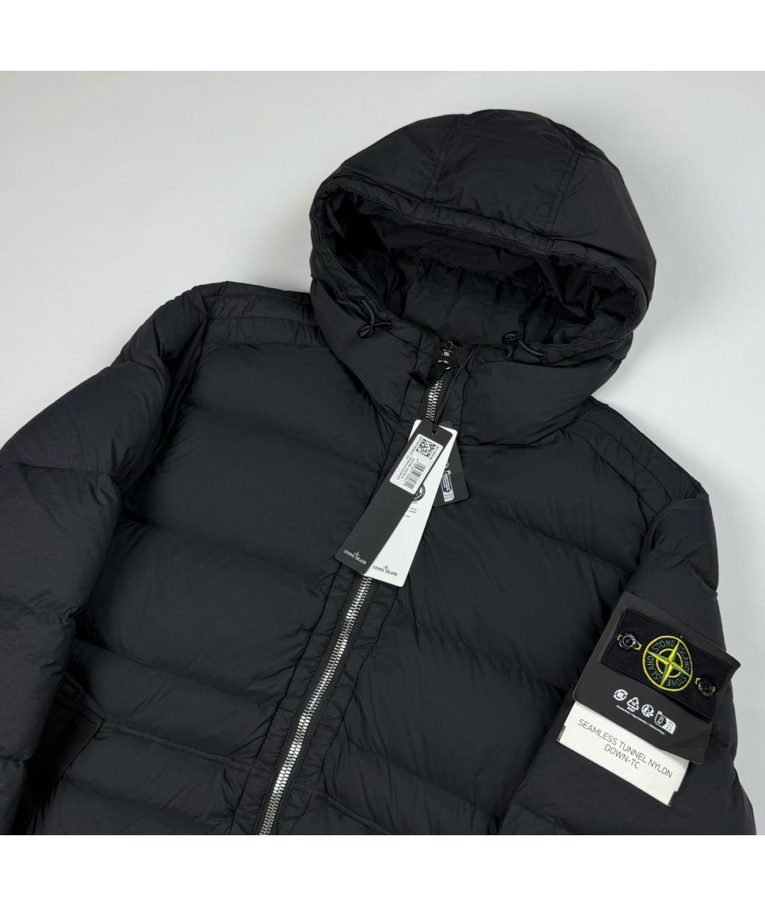 STONE ISLAND Черный пуховик, фото 2