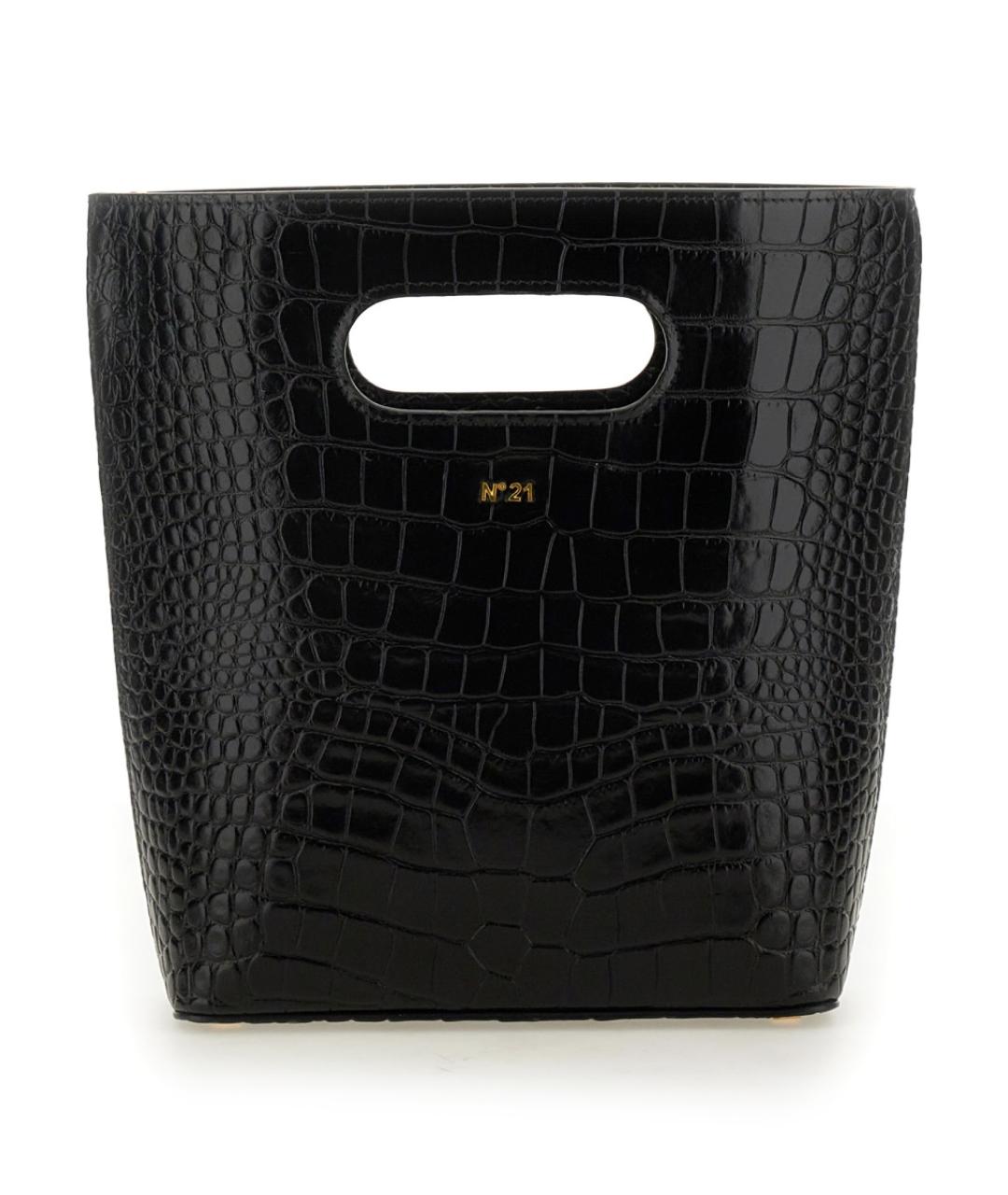 NO. 21 Черная кожаная сумка тоут, фото 1