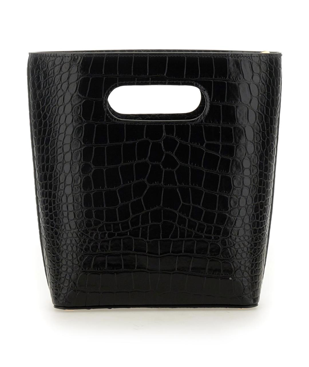 NO. 21 Черная кожаная сумка тоут, фото 3