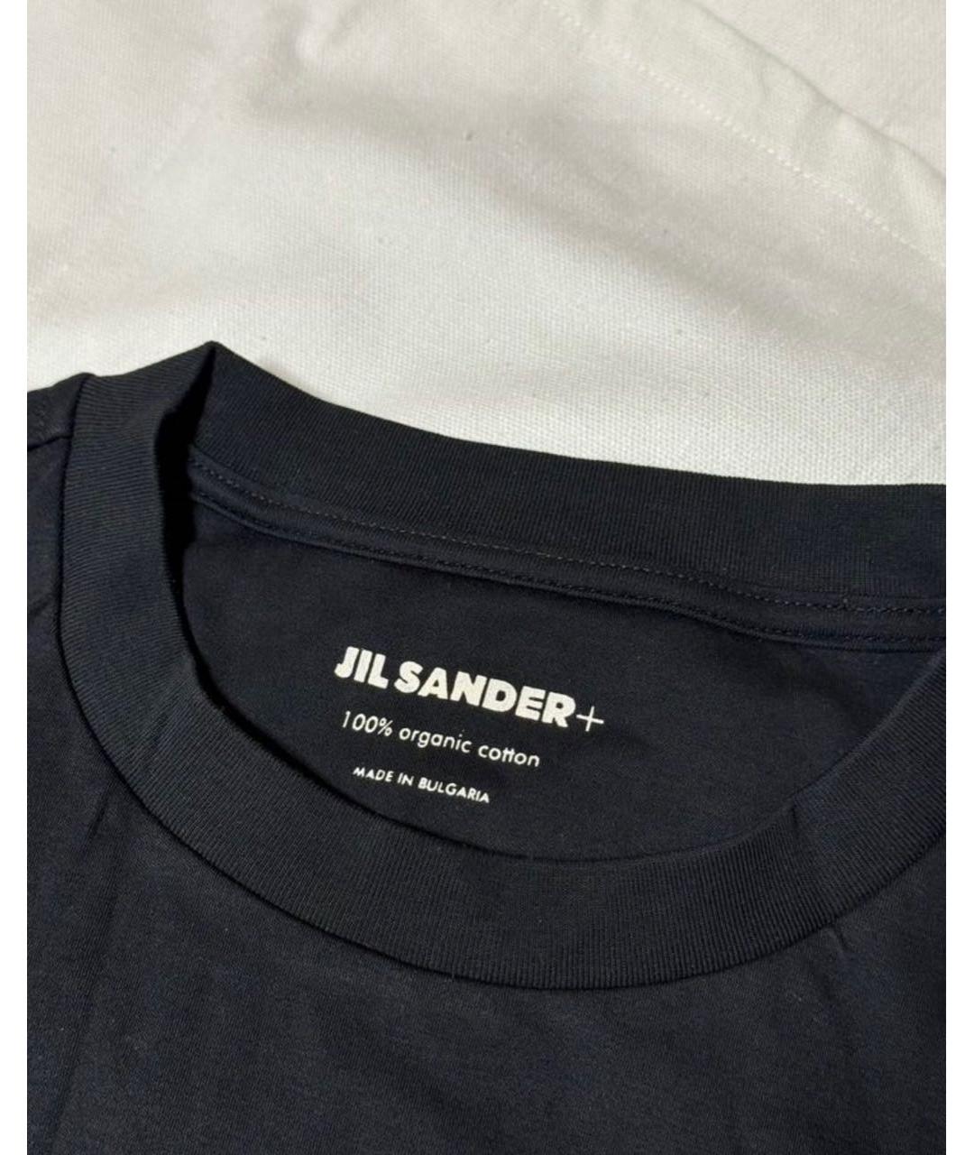 JIL SANDER Темно-синяя хлопковая футболка, фото 3