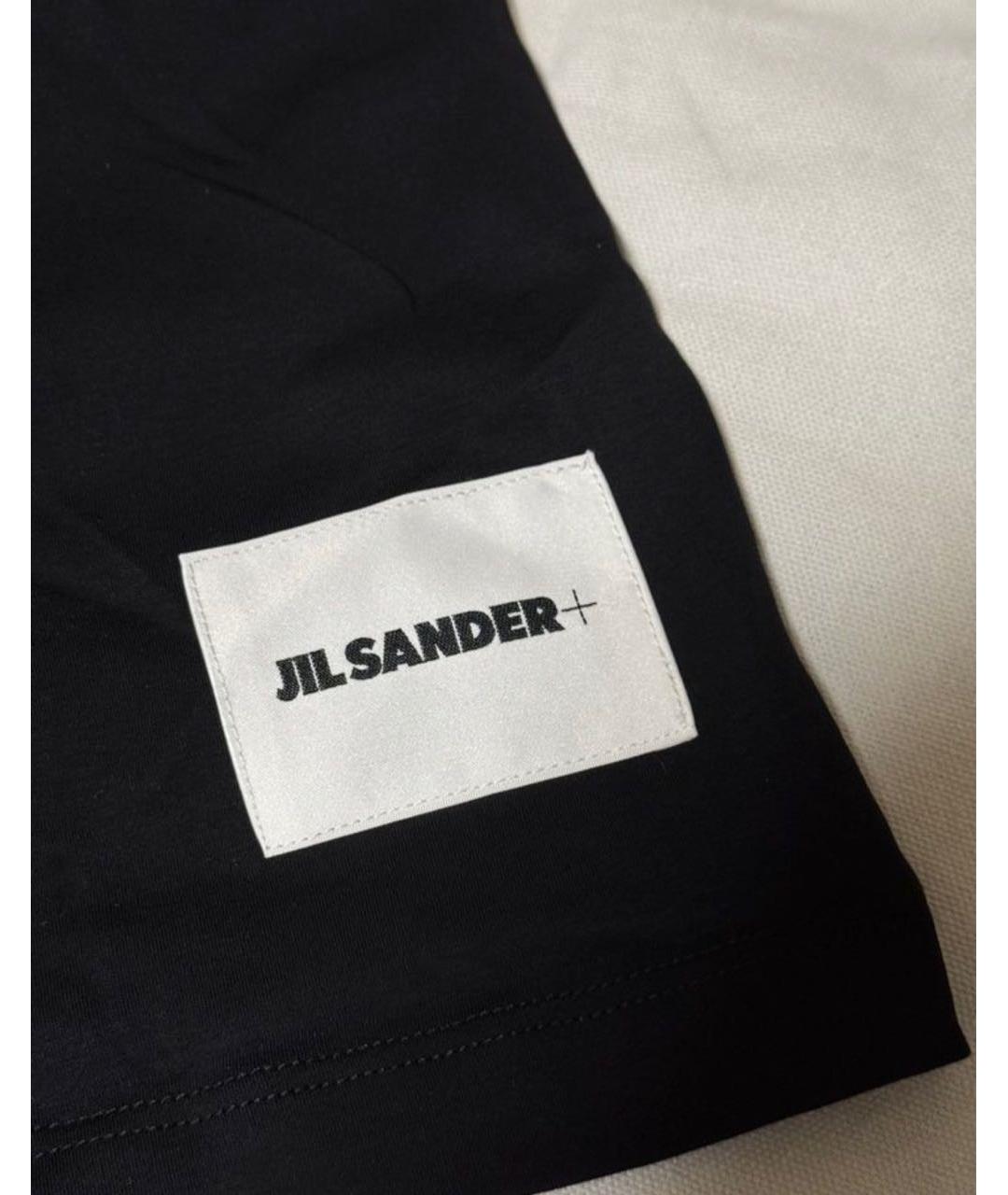 JIL SANDER Темно-синяя хлопковая футболка, фото 4