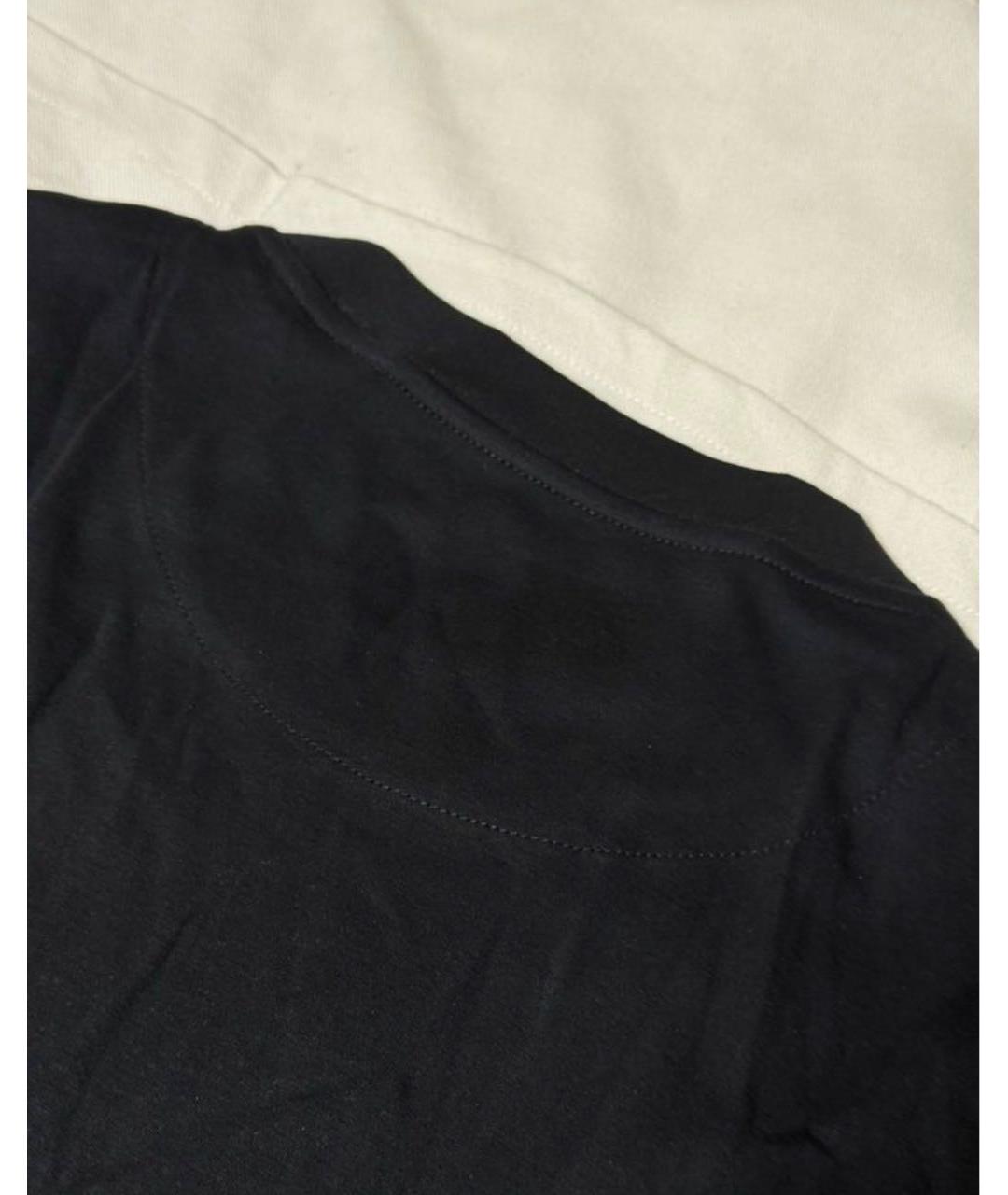 JIL SANDER Темно-синяя хлопковая футболка, фото 2