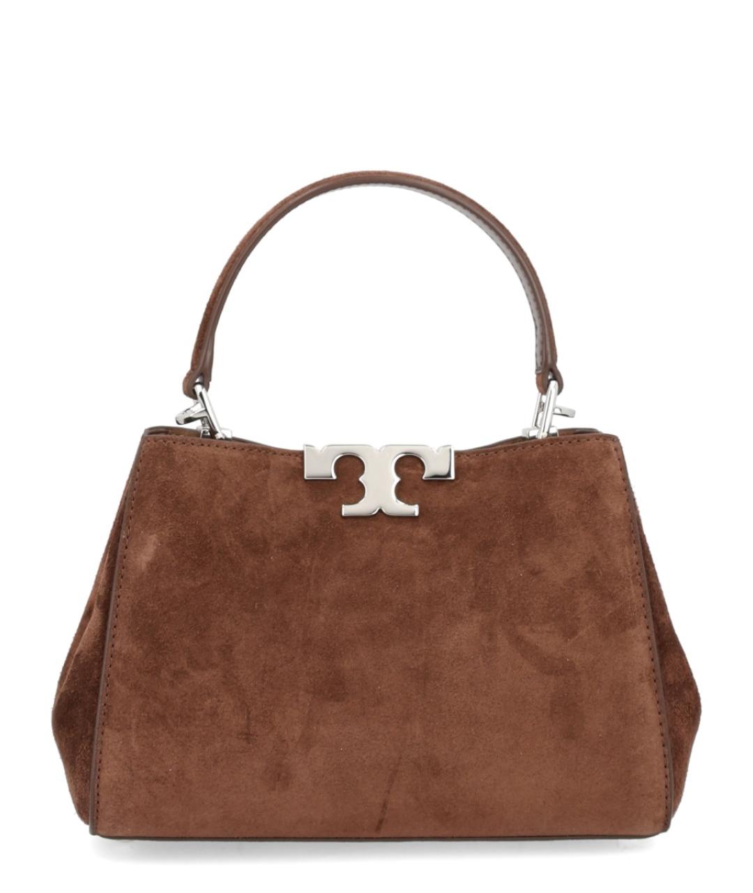 TORY BURCH Коричневая замшевая сумка с короткими ручками, фото 3