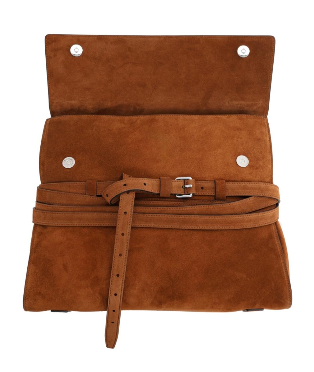 MOSCHINO Коричневая кожаная сумка через плечо, фото 3