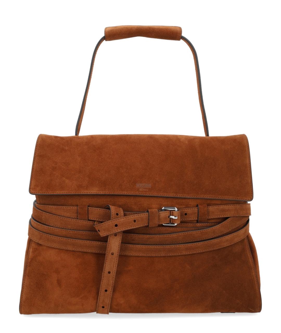 MOSCHINO Коричневая кожаная сумка через плечо, фото 1