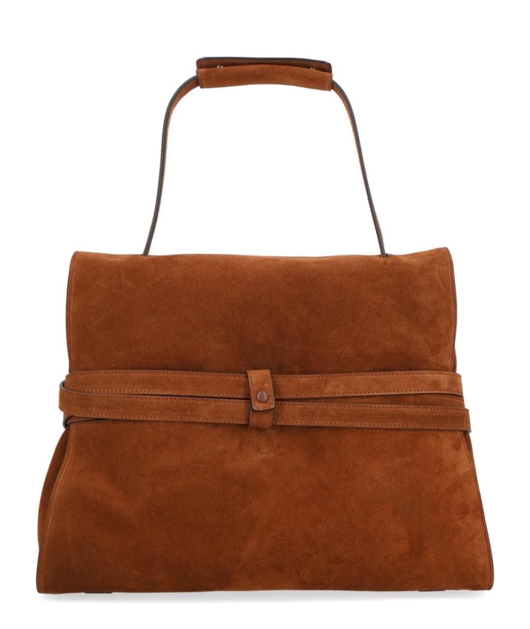 MOSCHINO Коричневая кожаная сумка через плечо, фото 4