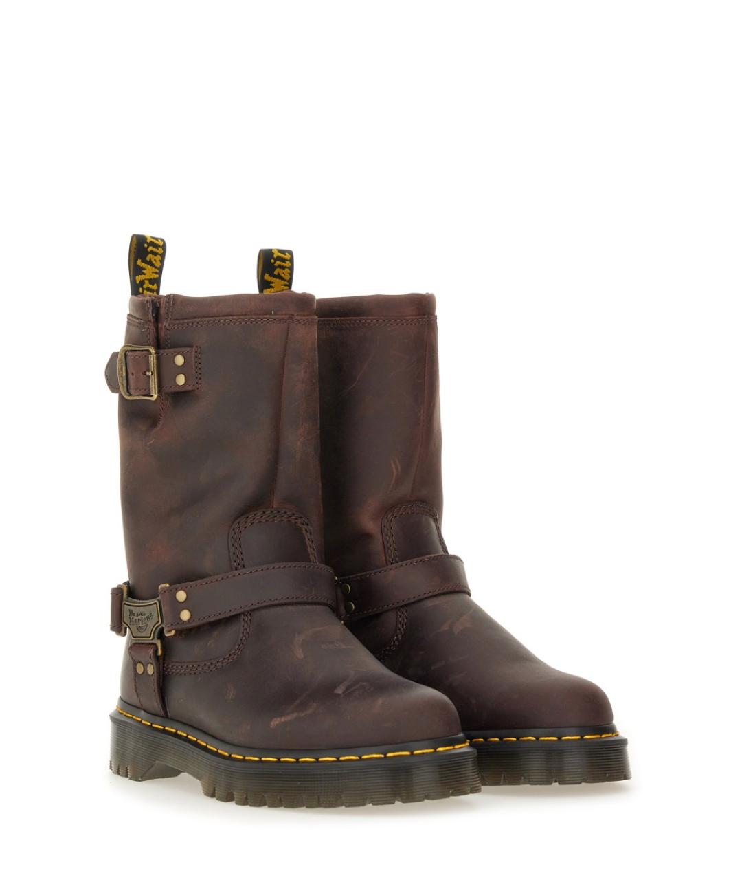 DR. MARTENS Коричневые кожаные ботинки, фото 2