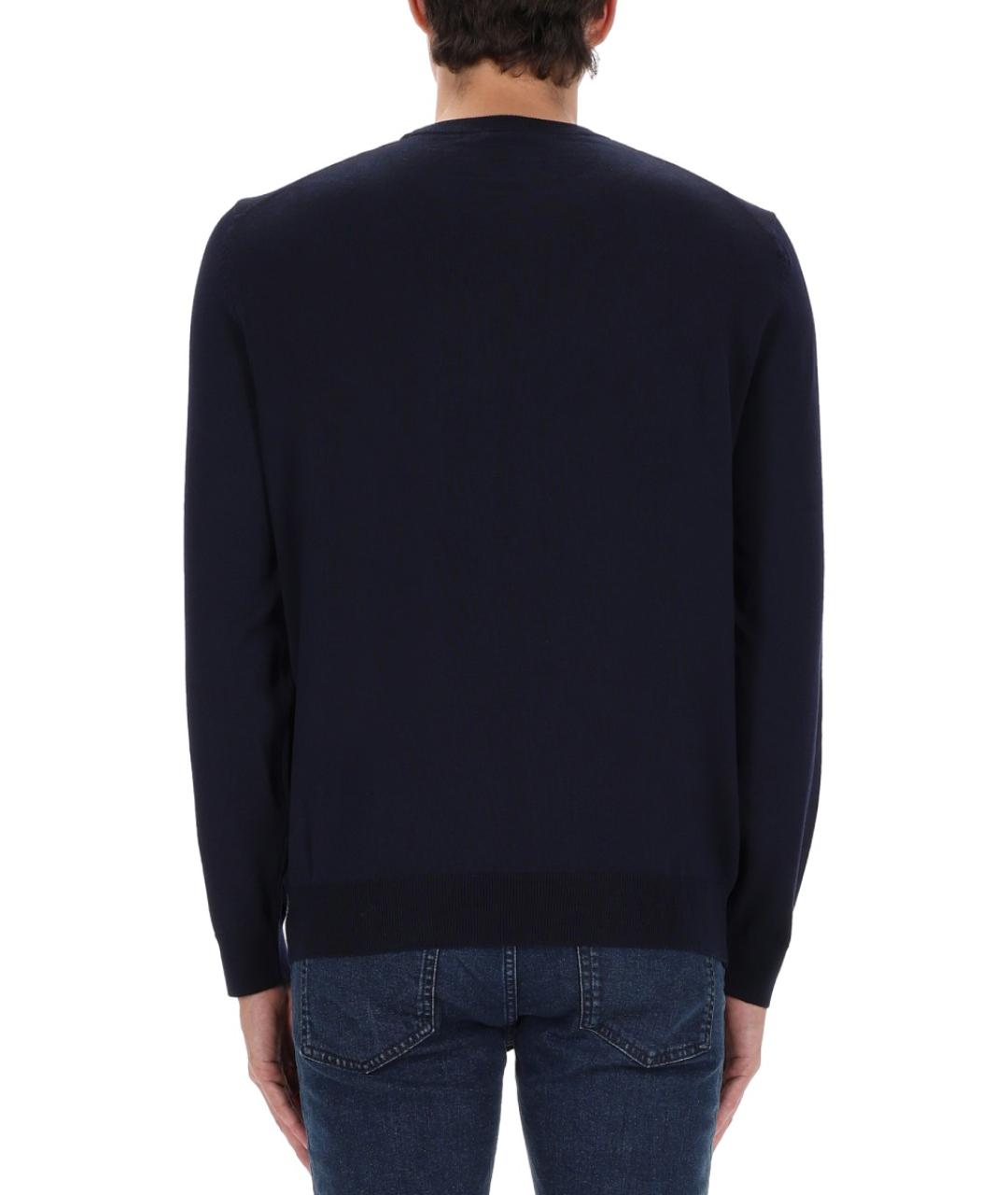 HUGO BOSS Темно-синий шерстяной джемпер / свитер, фото 4