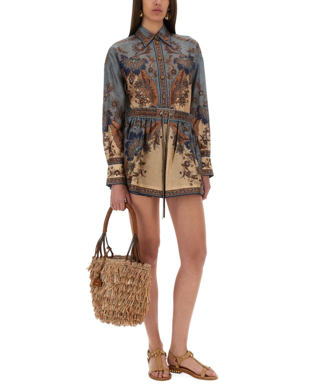 ZIMMERMANN Синие шелковые шорты, фото 2