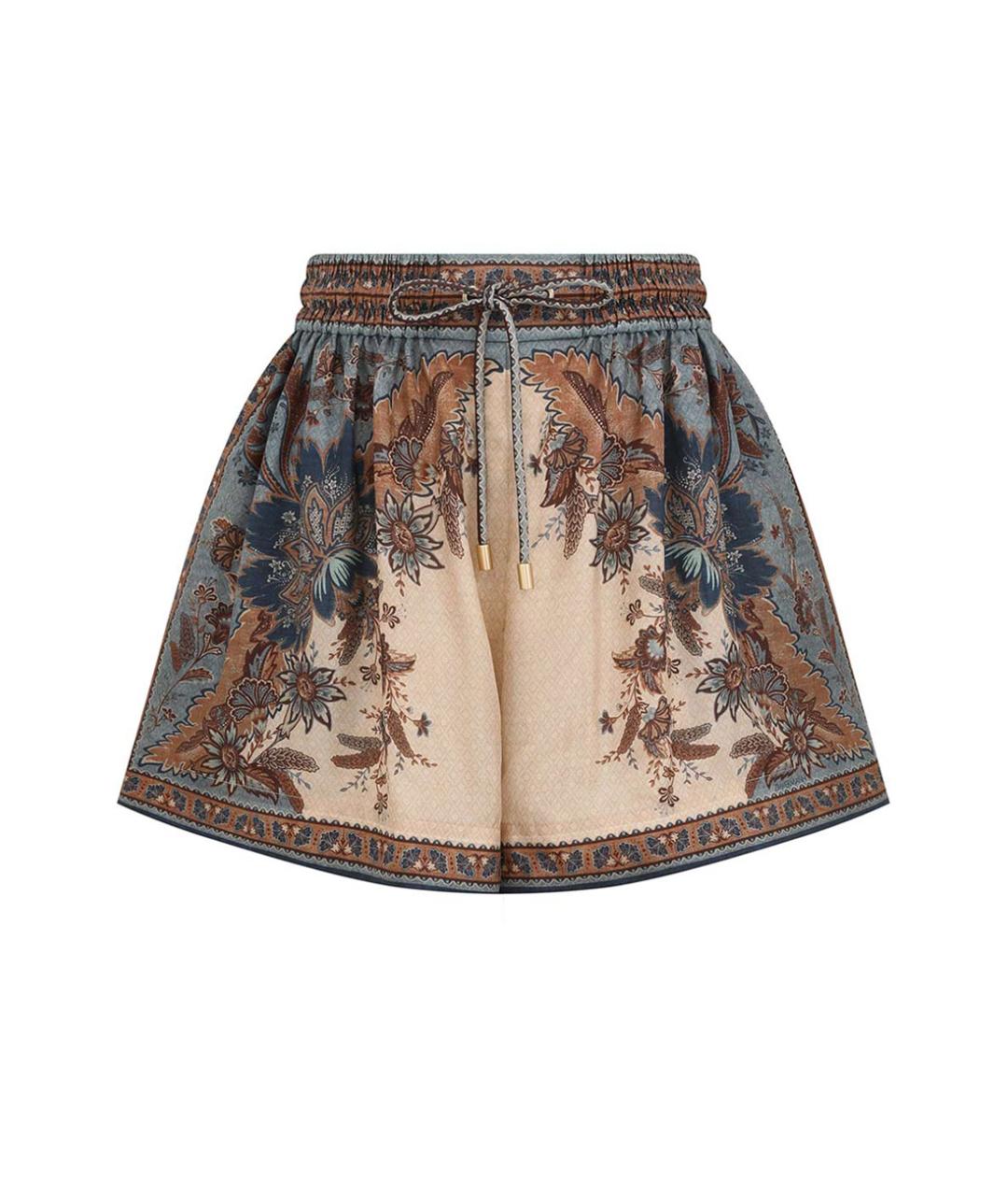 ZIMMERMANN Синие шелковые шорты, фото 1