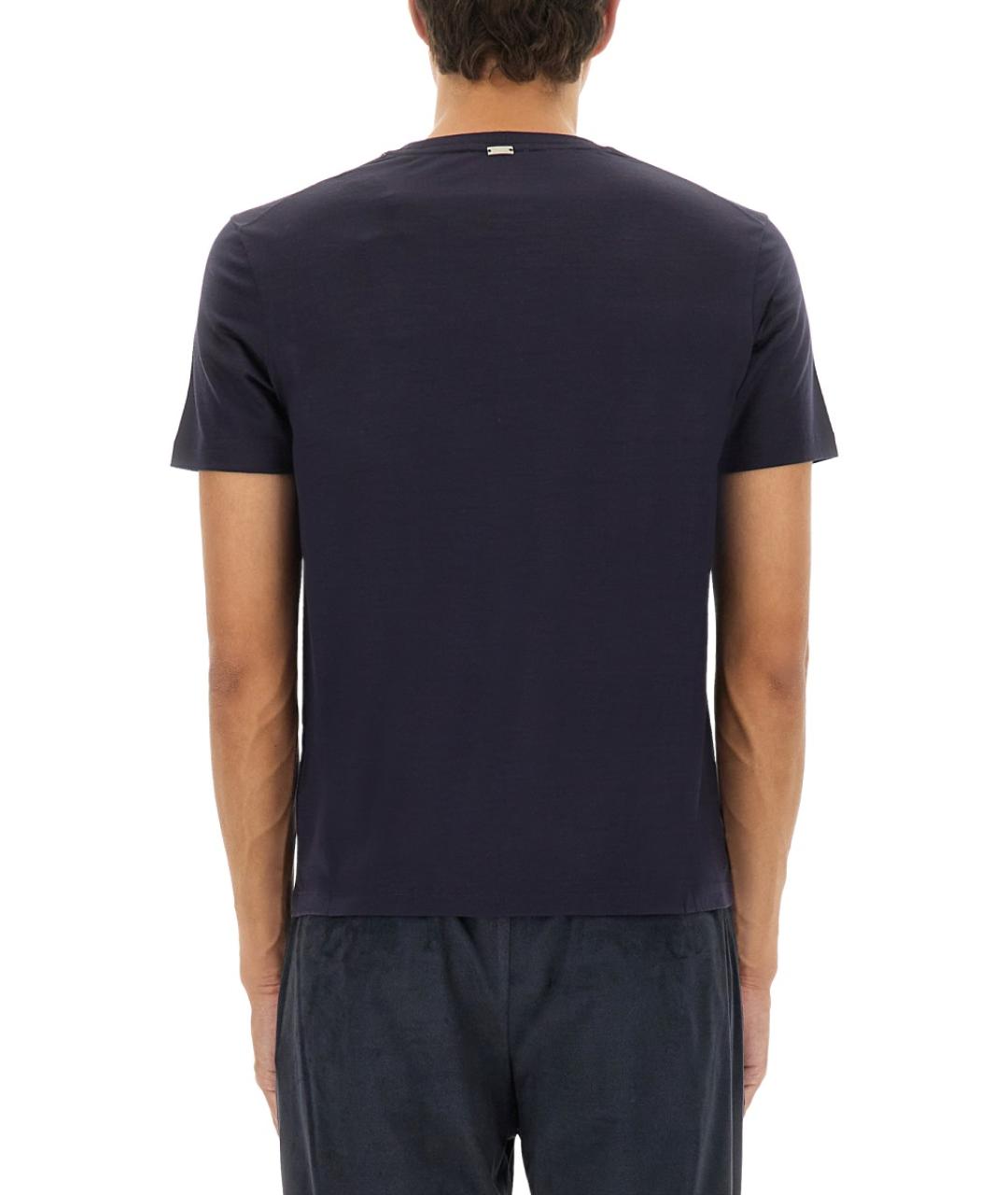 HERNO Синяя хлопко-шерстяная футболка, фото 3