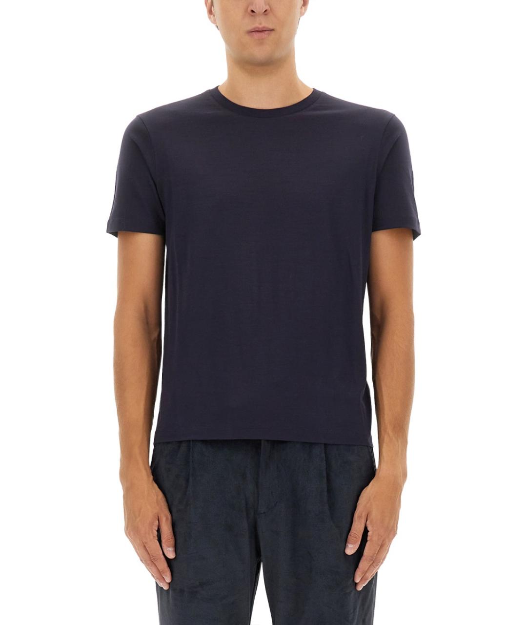 HERNO Синяя хлопко-шерстяная футболка, фото 5